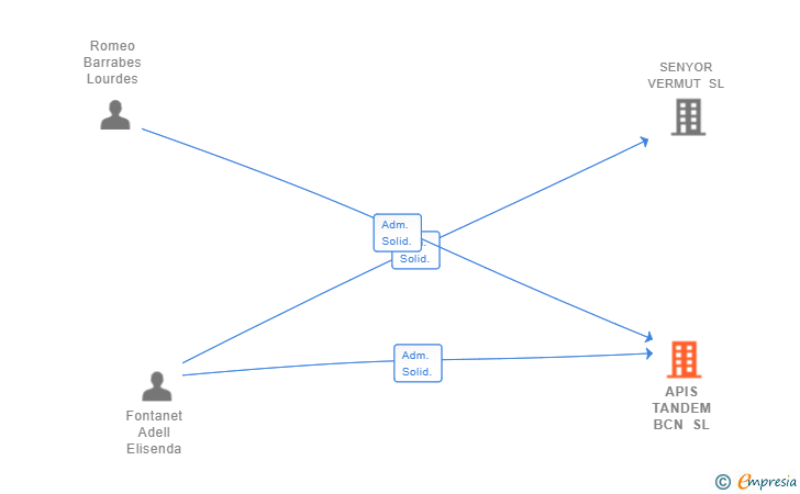 Vinculaciones societarias de APIS TANDEM BCN SL