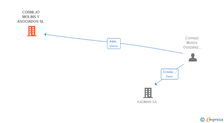 Vinculaciones societarias de CORNEJO MOLINS ABOGADOS SL