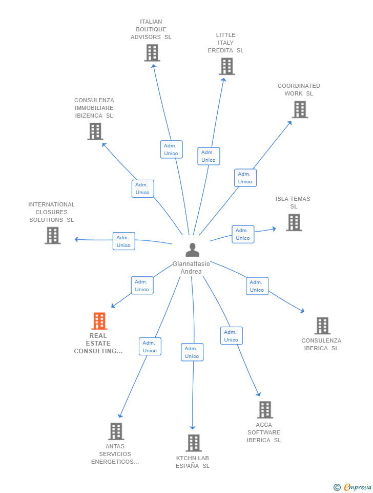 Vinculaciones societarias de REAL ESTATE CONSULTING BALEARI SL