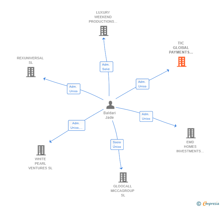 Vinculaciones societarias de TIC GLOBAL PAYMENTS SL
