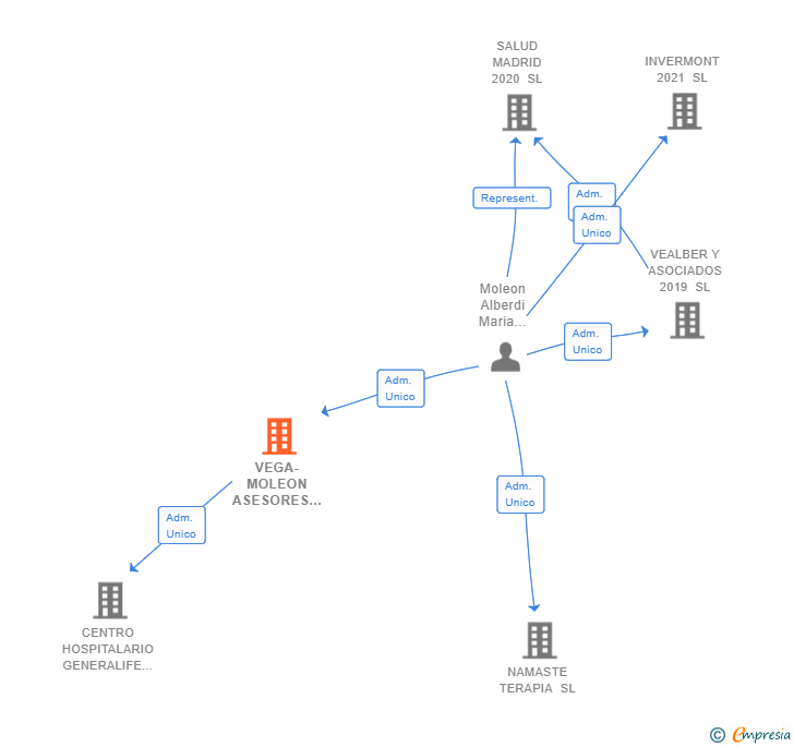 Vinculaciones societarias de VEGA-MOLEON ASESORES 2019 SL