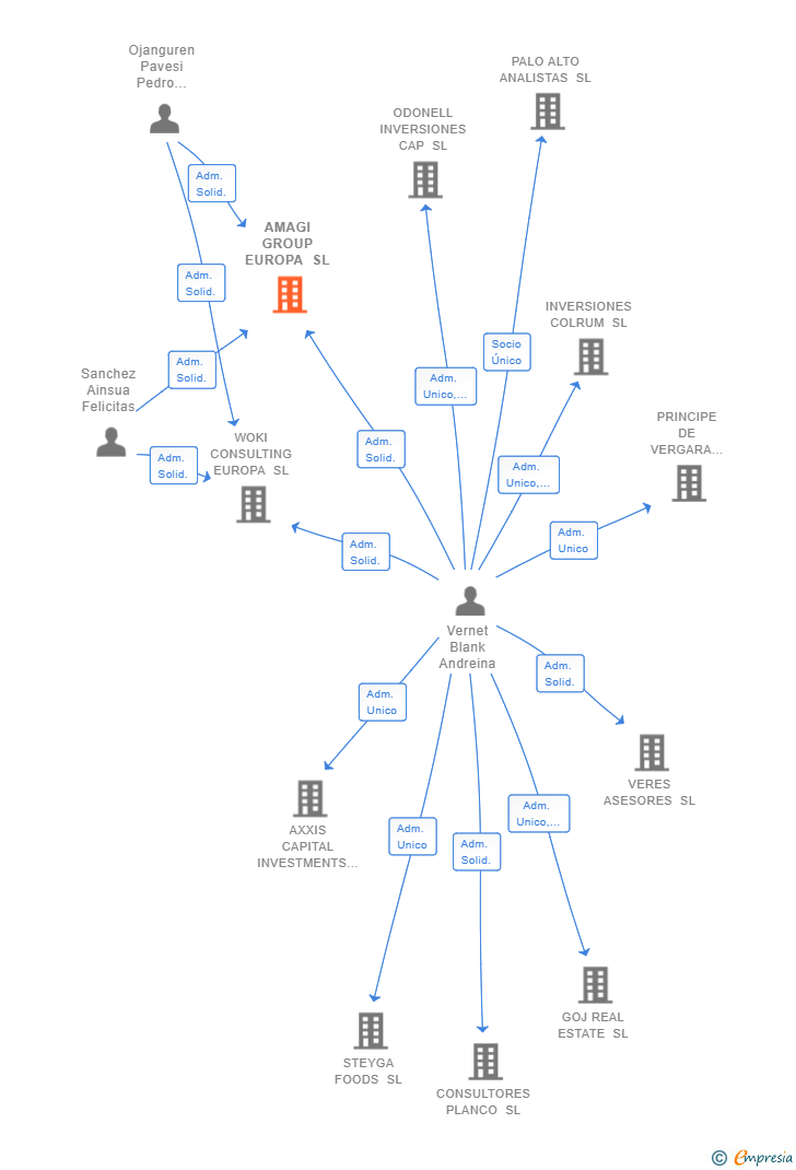 Vinculaciones societarias de AMAGI GROUP EUROPA SL