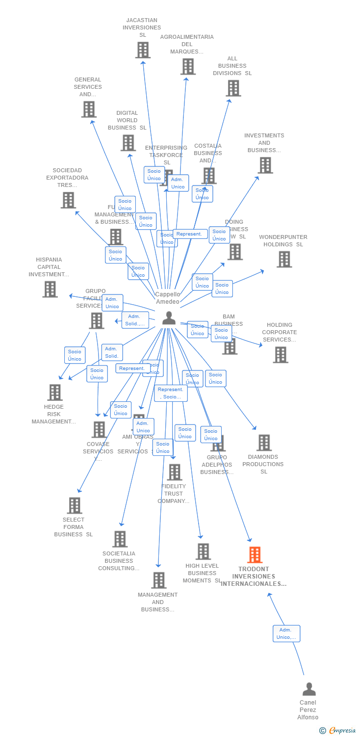 Vinculaciones societarias de TRODONT INVERSIONES INTERNACIONALES SL