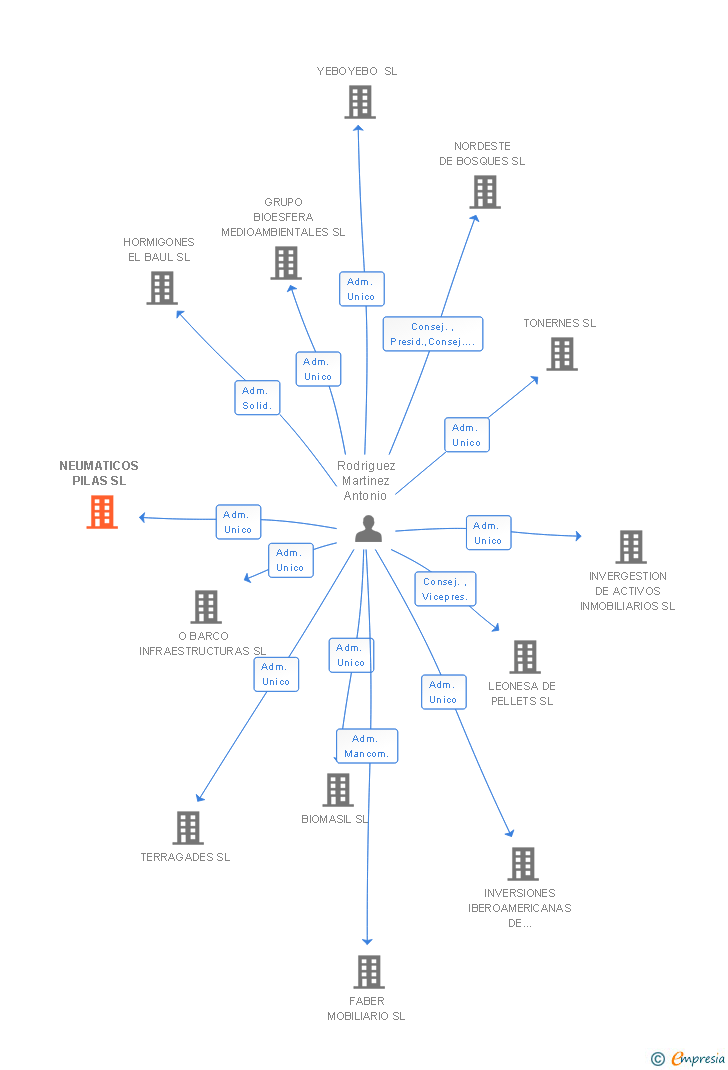Vinculaciones societarias de NEUMATICOS PILAS SL