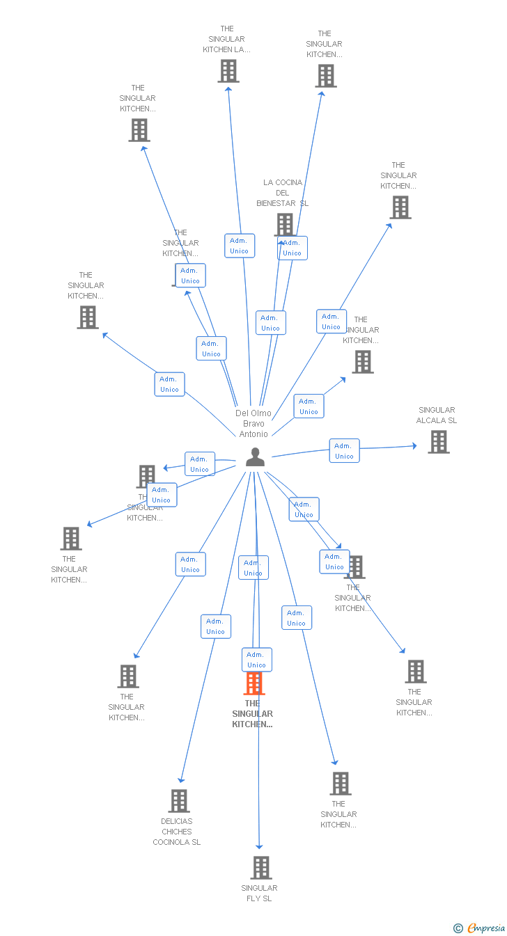 Vinculaciones societarias de THE SINGULAR KITCHEN GANDIA SL