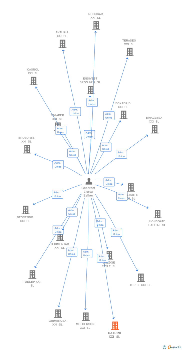 Vinculaciones societarias de DATRINI XXI SL