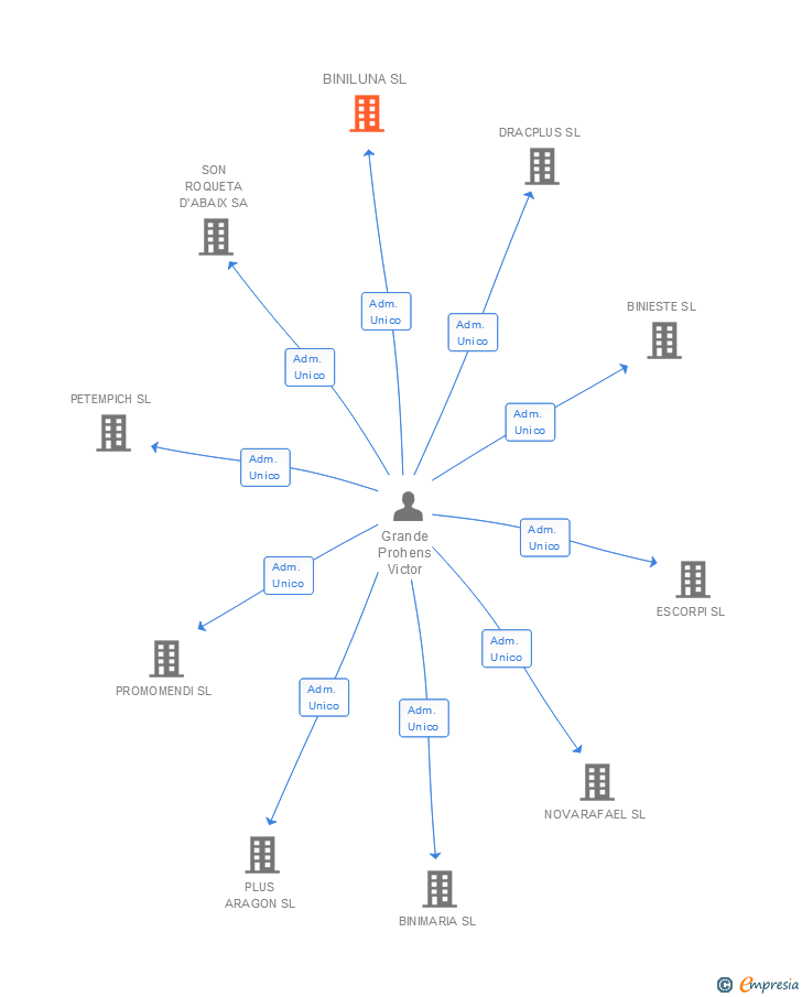 Vinculaciones societarias de BINILUNA SL