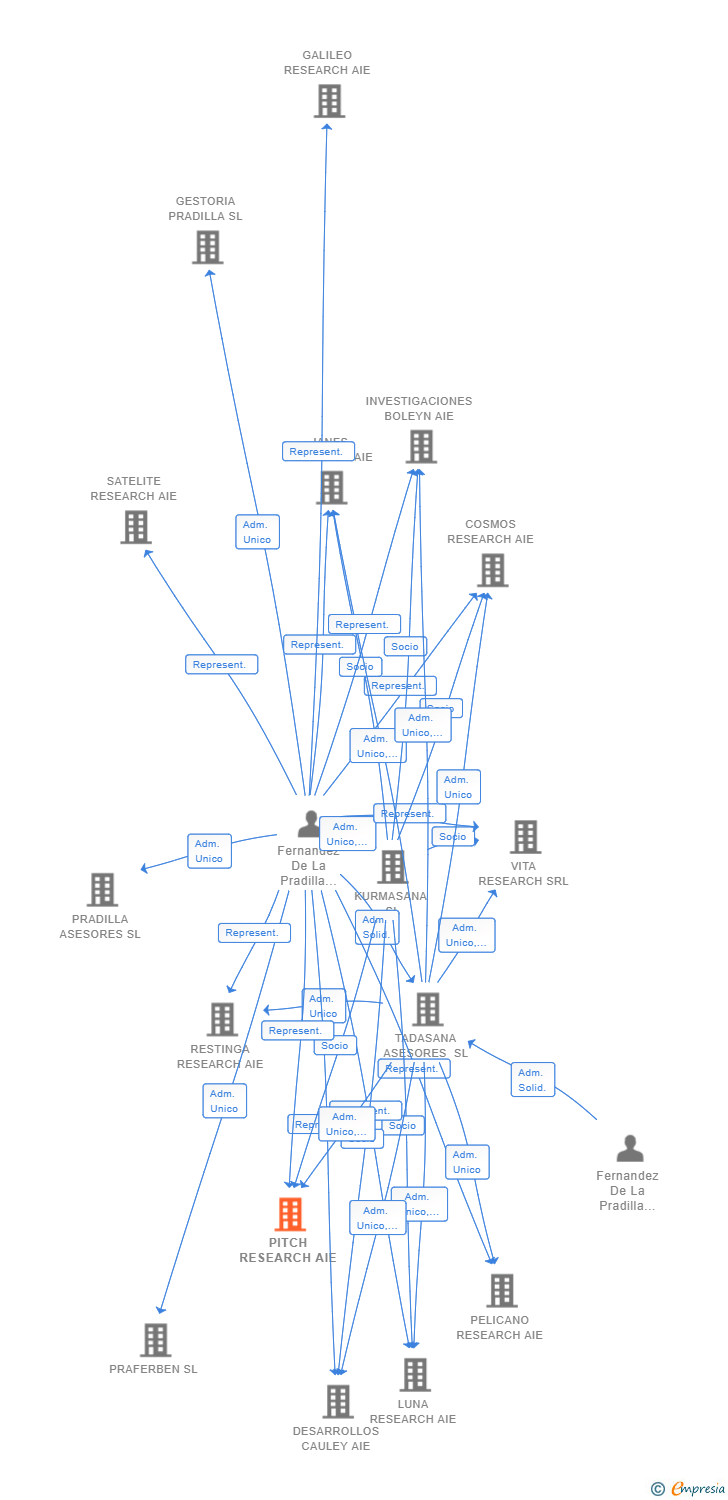 Vinculaciones societarias de PITCH RESEARCH AIE
