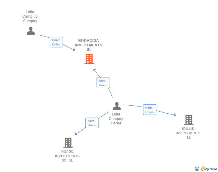 Vinculaciones societarias de BODACCIA INVESTMENTS SL