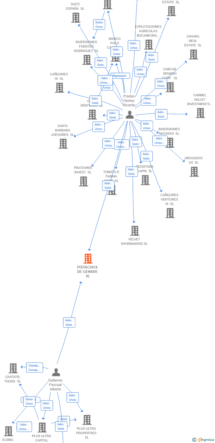 Vinculaciones societarias de PISTACHOS DE GENAVE SL