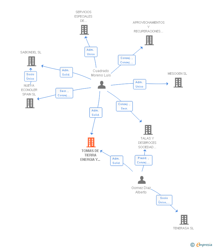 Vinculaciones societarias de TOMAS DE TIERRA ENERGIA Y APLICACIONES SA