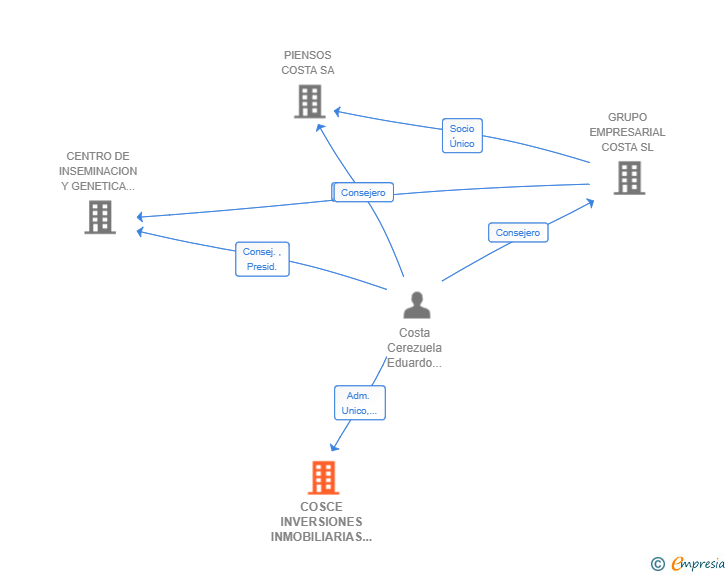 Vinculaciones societarias de COSCE INVERSIONES INMOBILIARIAS SL
