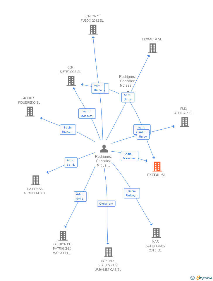 Vinculaciones societarias de EXCEAL SL