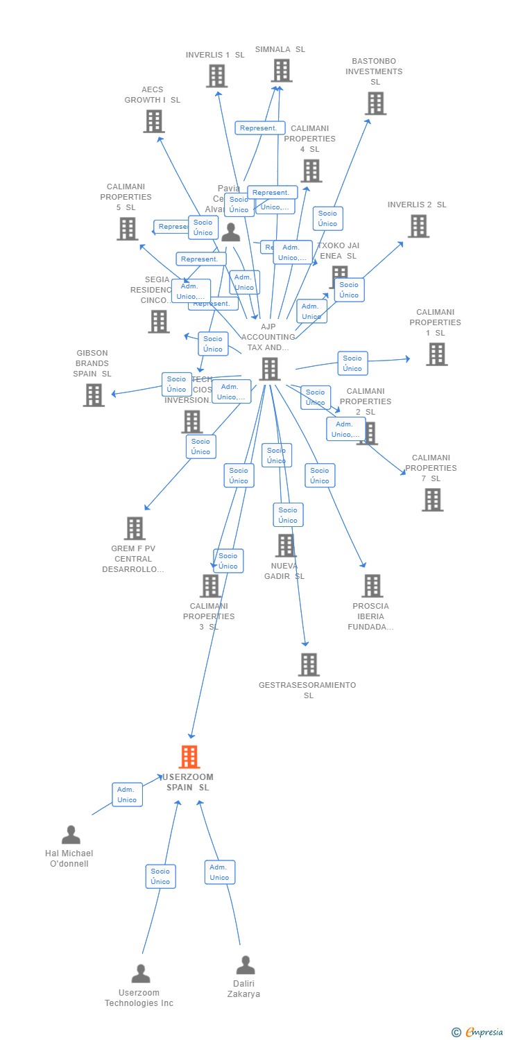 Vinculaciones societarias de USERZOOM SPAIN SL