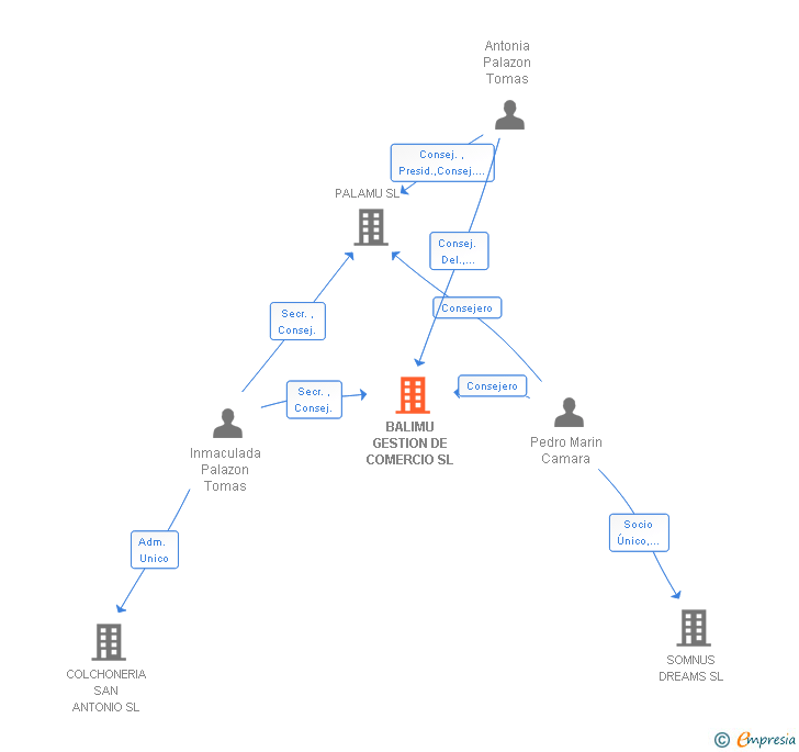 Vinculaciones societarias de BALIMU GESTION DE COMERCIO SL