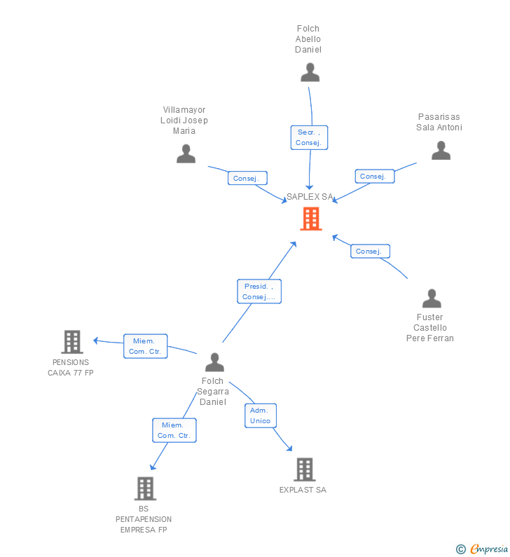 Vinculaciones societarias de SAPLEX SA