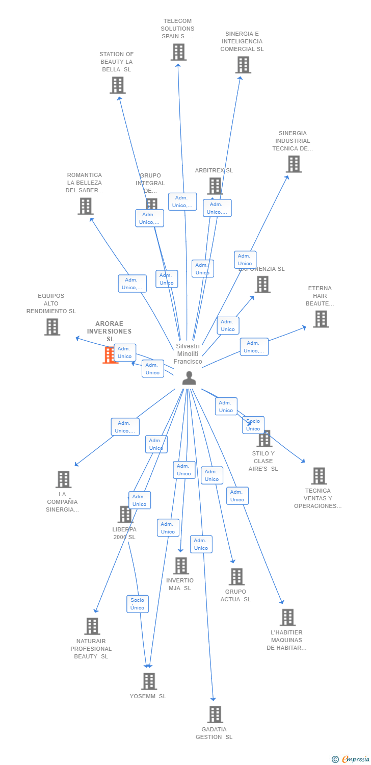 Vinculaciones societarias de ARORAE INVERSIONES SL