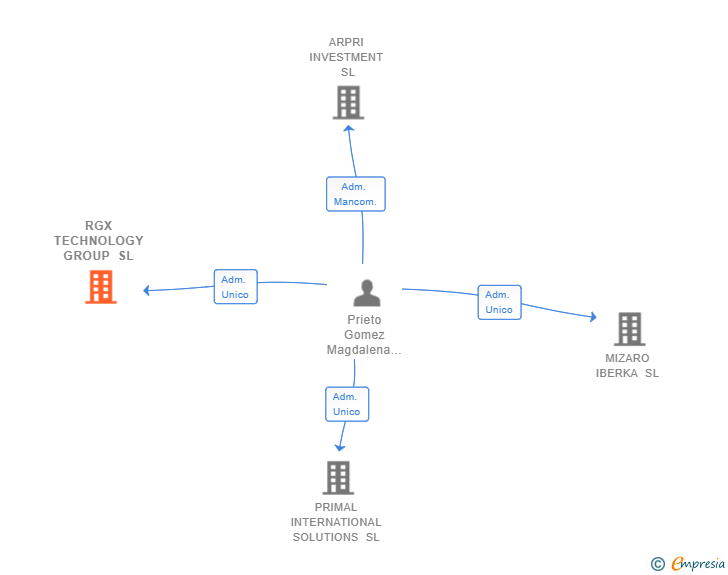 Vinculaciones societarias de RGX TECHNOLOGY GROUP SL