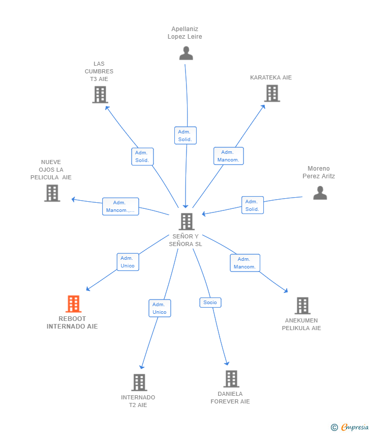 Vinculaciones societarias de REBOOT INTERNADO AIE (EXTINGUIDA)