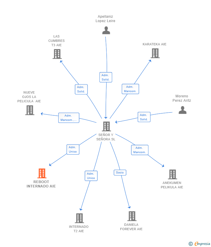 Vinculaciones societarias de REBOOT INTERNADO AIE