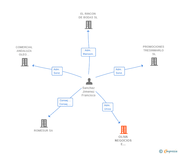 Vinculaciones societarias de OLIVA NEGOCIOS E INVERSIONES SL