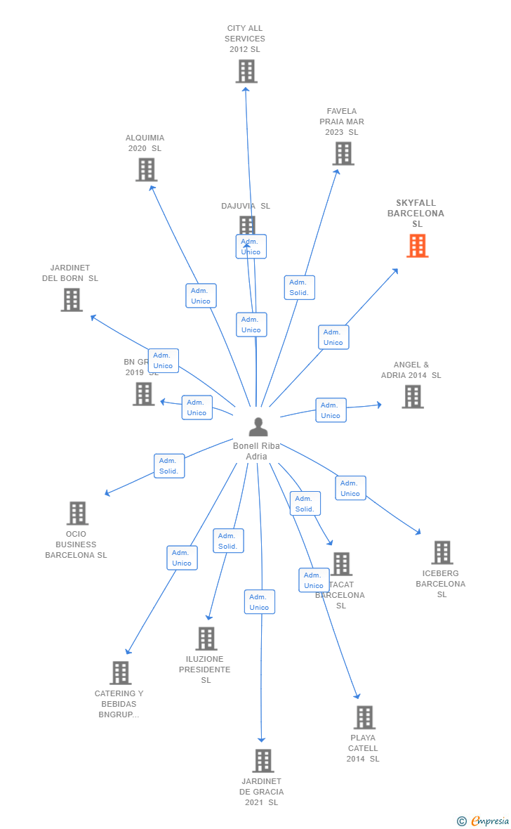 Vinculaciones societarias de SKYFALL BARCELONA SL