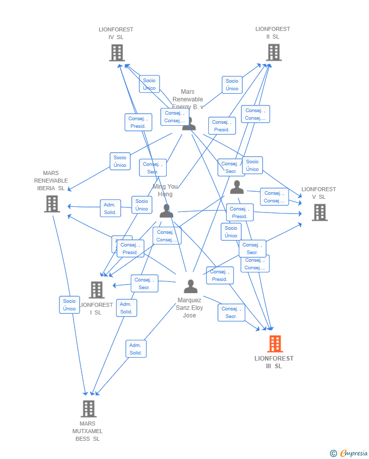 Vinculaciones societarias de LIONFOREST III SL
