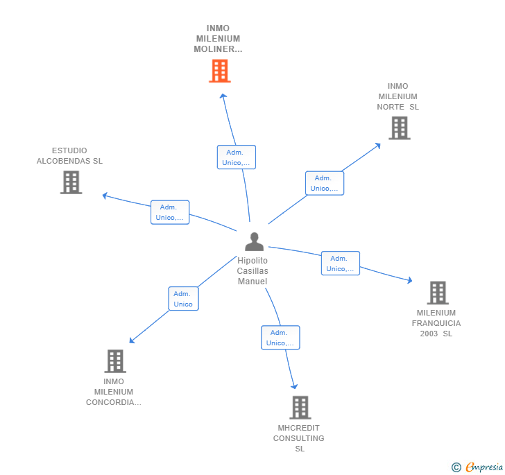 Vinculaciones societarias de INMO MILENIUM MOLINER 2017 SL