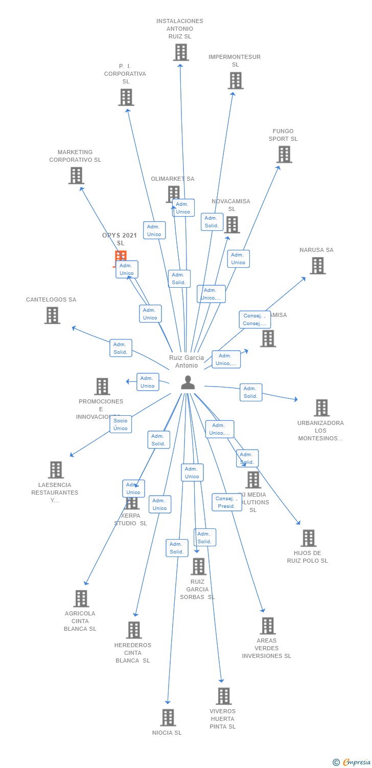 Vinculaciones societarias de OPYS 2021 SL