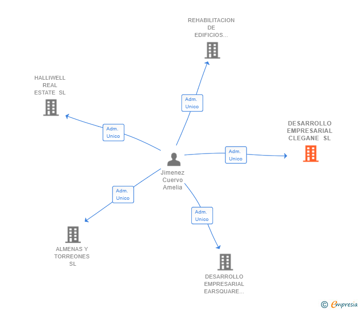 Vinculaciones societarias de DESARROLLO EMPRESARIAL CLEGANE SL