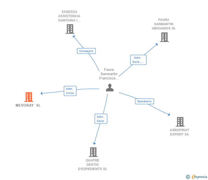 Vinculaciones societarias de MEVORAY SL