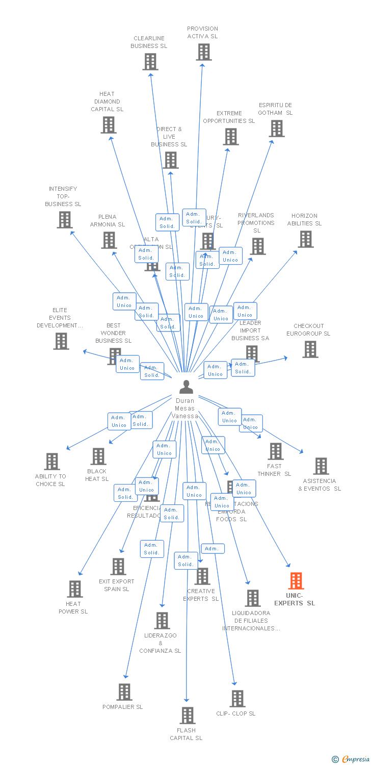 Vinculaciones societarias de UNIC-EXPERTS SL