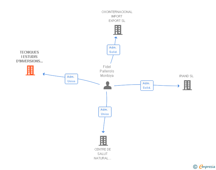 Vinculaciones societarias de TECNIQUES I ESTUDIS D'INVERSIONS I PROMOCIONS SERVEIS I GESTIO INMOBILIARIES SA