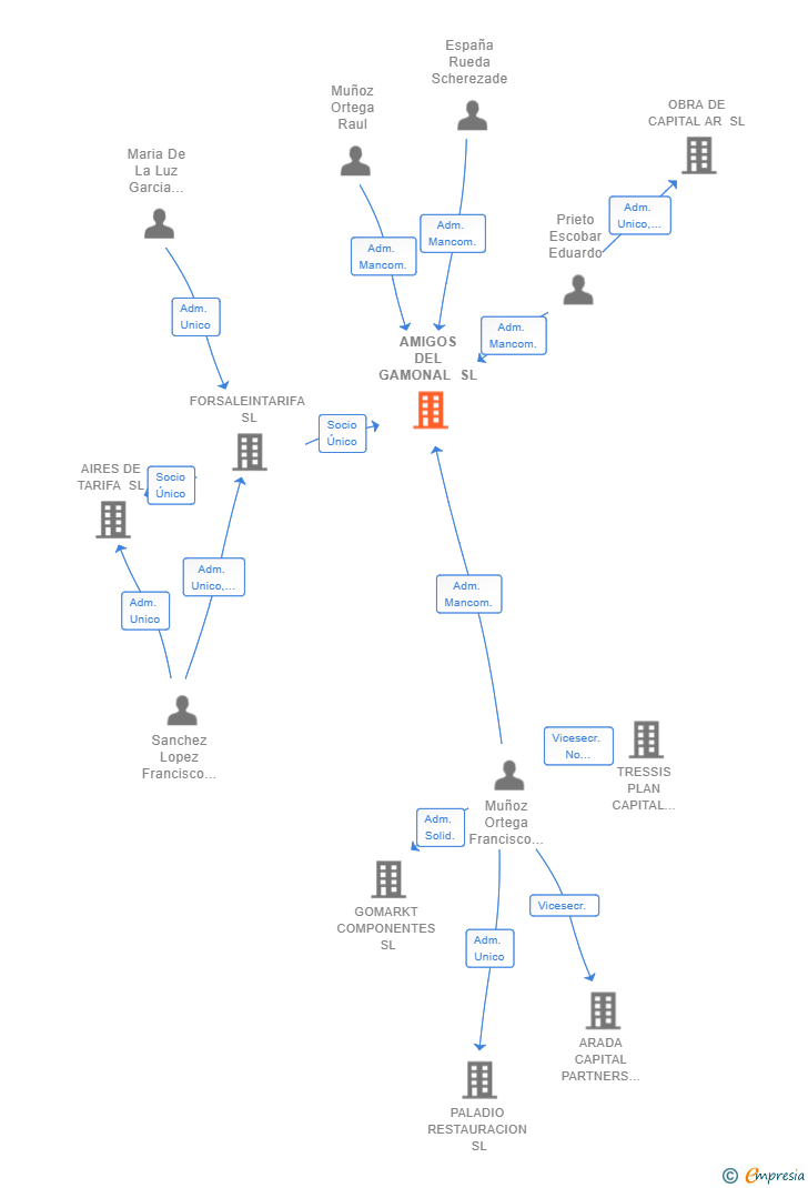 Vinculaciones societarias de AMIGOS DEL GAMONAL SL