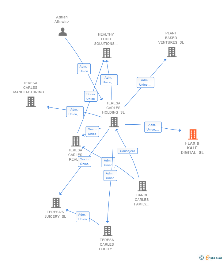 Vinculaciones societarias de FLAX & KALE DIGITAL SL