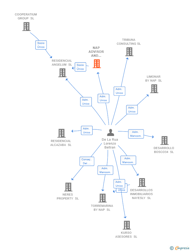 Vinculaciones societarias de NAP ADVISOR AND PROPERTY SL