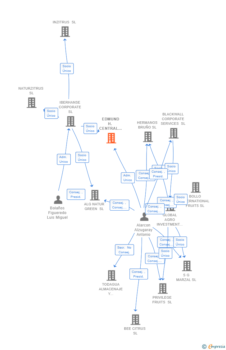 Vinculaciones societarias de EDMUND H. CENTRAL DE COMPRAS CEHNTRAL SL