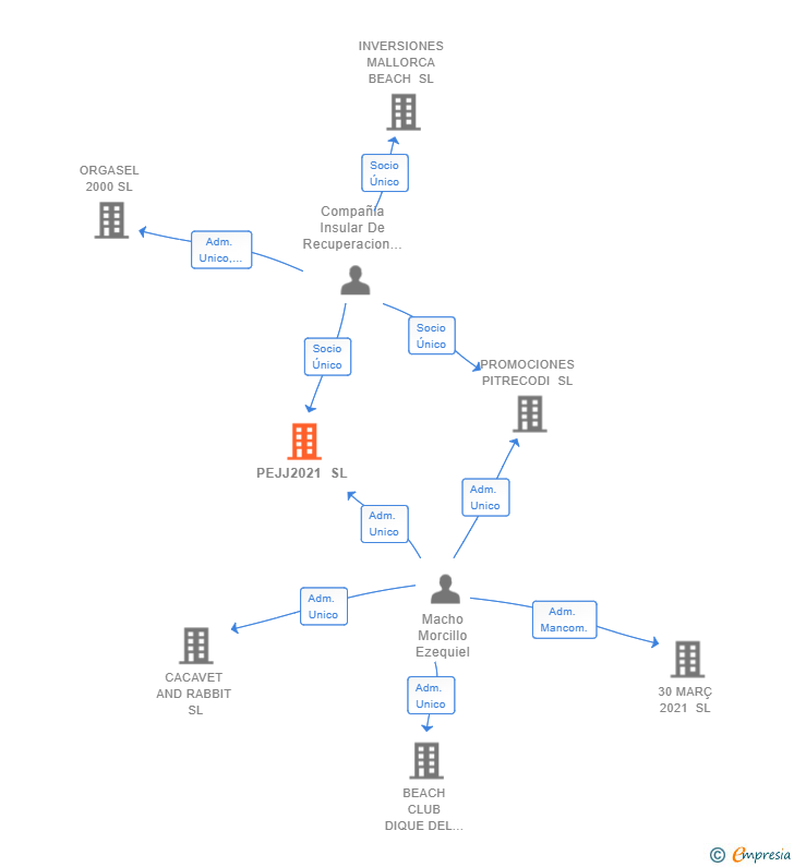 Vinculaciones societarias de PEJJ2021 SL