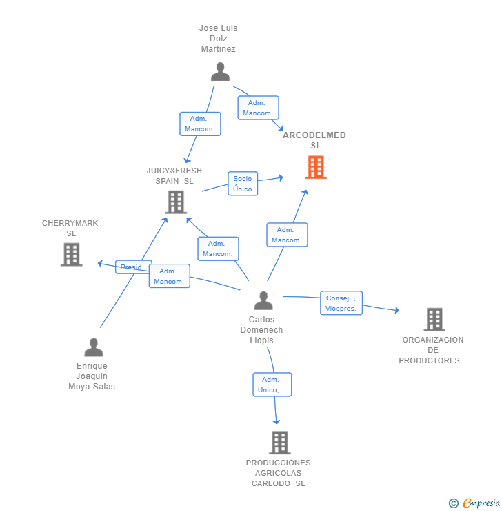 Vinculaciones societarias de ARCODELMED SL