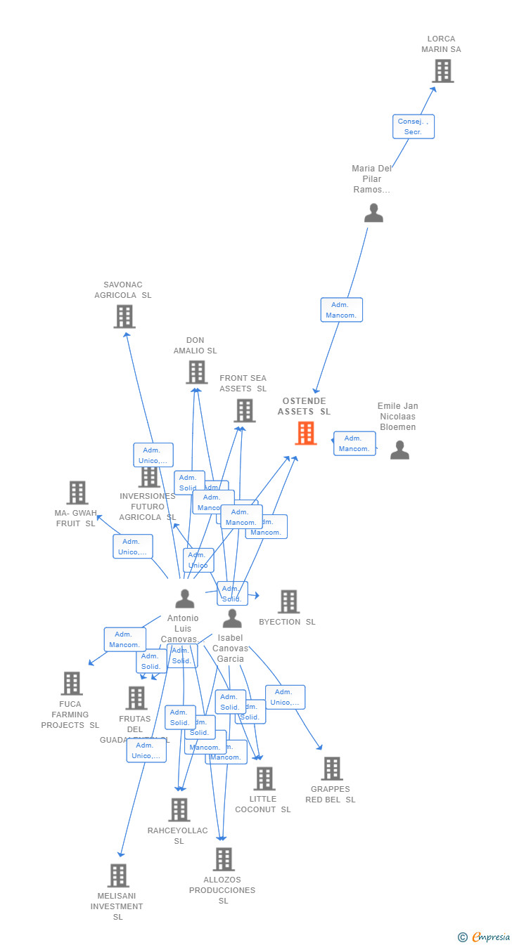 Vinculaciones societarias de OSTENDE ASSETS SL
