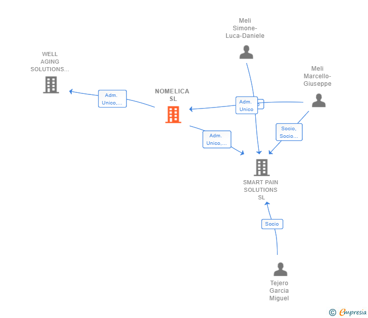 Vinculaciones societarias de NOMELICA SL