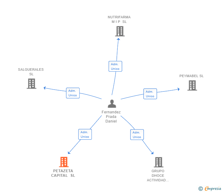 Vinculaciones societarias de PETAZETA CAPITAL SL