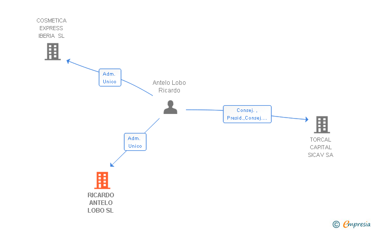 Vinculaciones societarias de RICARDO ANTELO LOBO SL