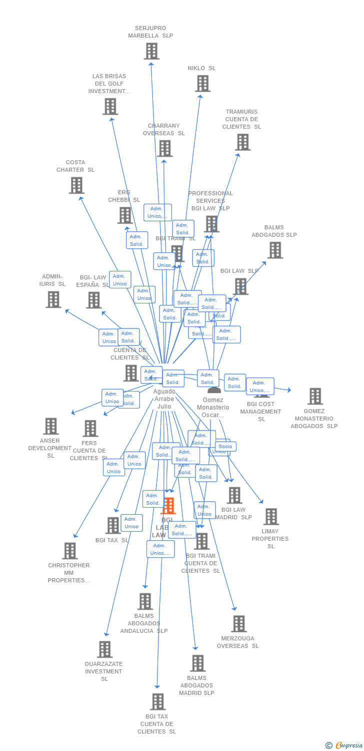 Vinculaciones societarias de BGI LABOR LAW SLP