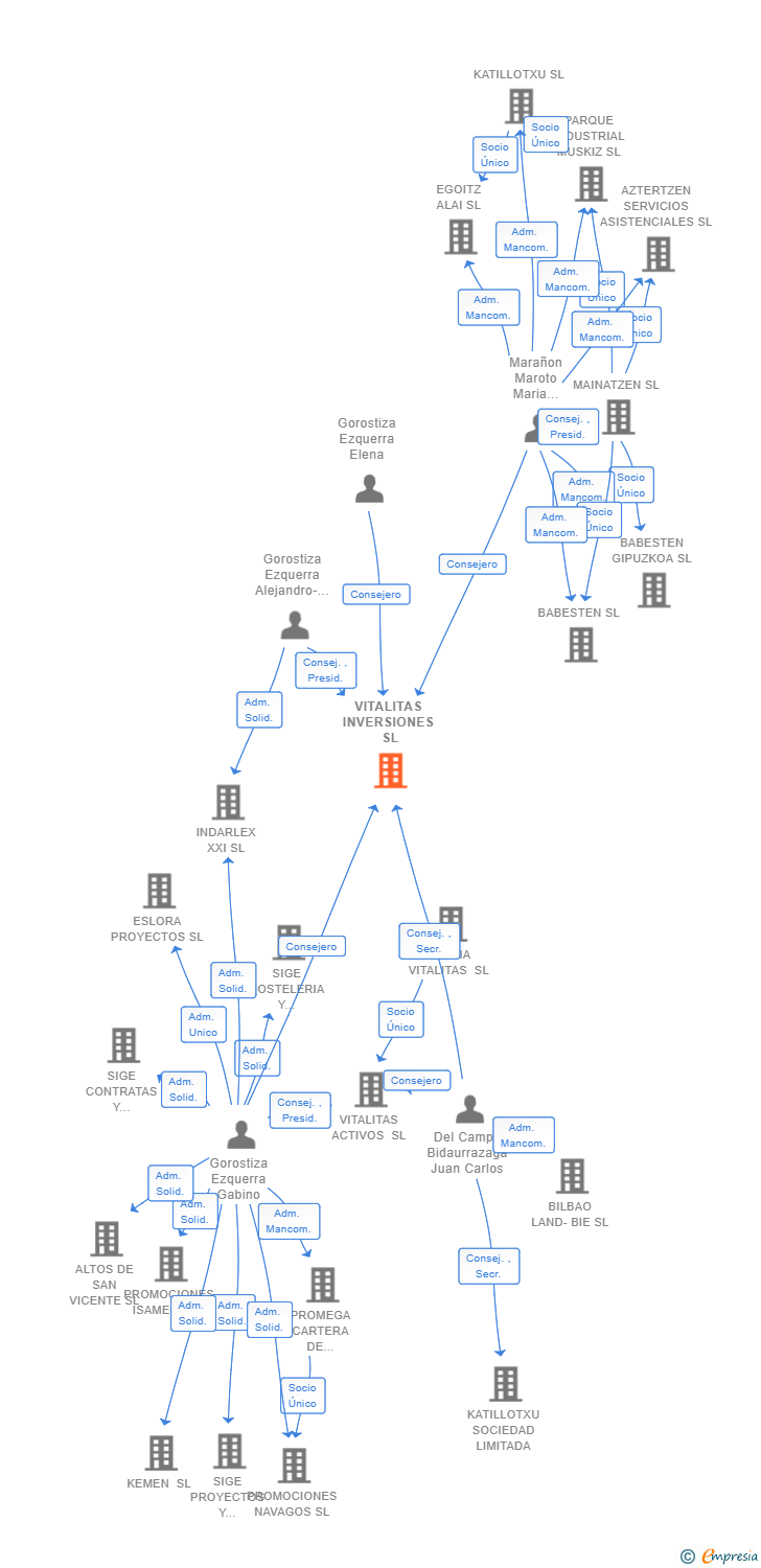 Vinculaciones societarias de VITALITAS INVERSIONES SL