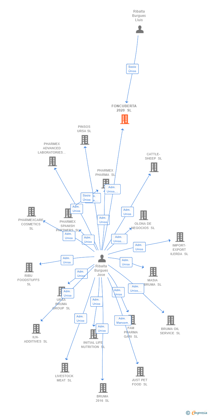 Vinculaciones societarias de FONCUBERTA 2020 SL
