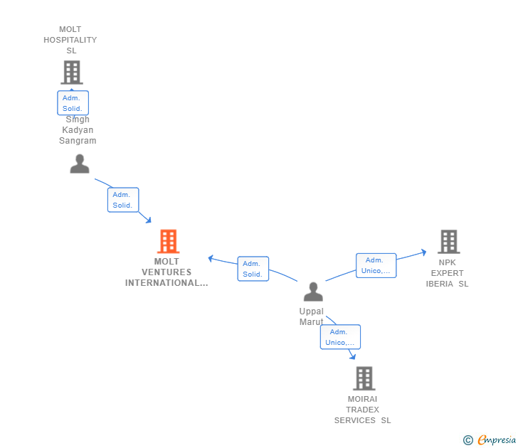 Vinculaciones societarias de MOLT VENTURES INTERNATIONAL SL