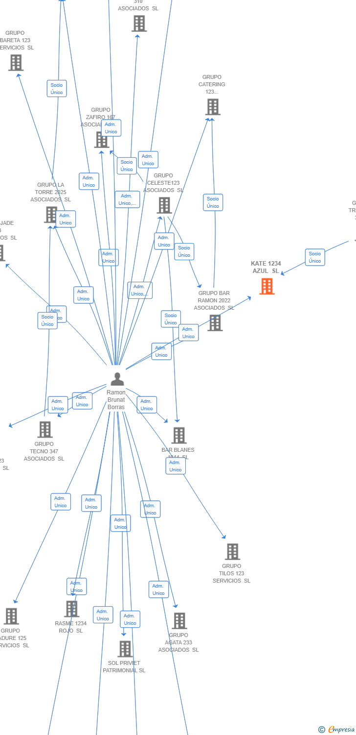Vinculaciones societarias de KATE 1234 AZUL SL