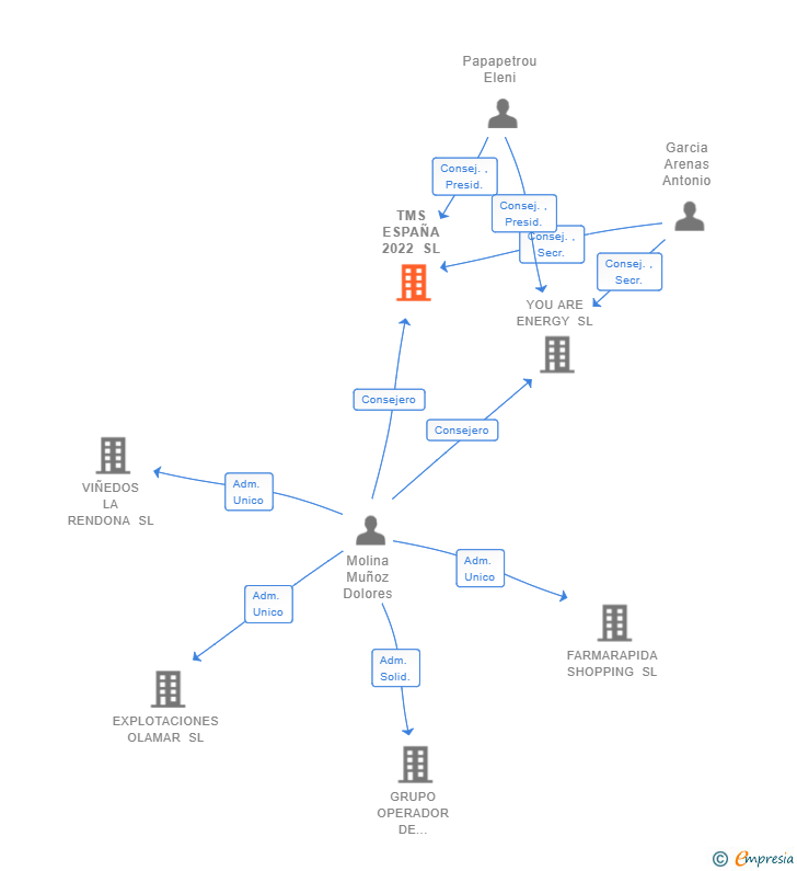 Vinculaciones societarias de TMS ESPAÑA 2022 SL