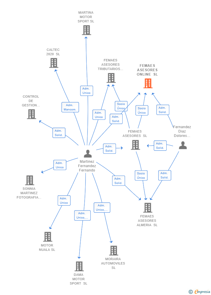 Vinculaciones societarias de FEMAES ASESORES ONLINE SL